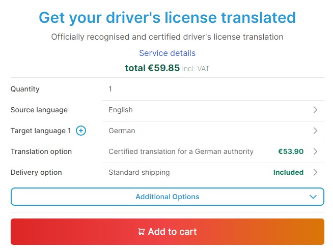 Driving License Translation